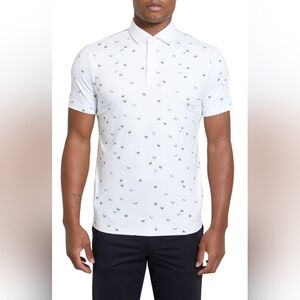 Redvanly Fullerton Butterfly Print Performance Polo White Size Large
